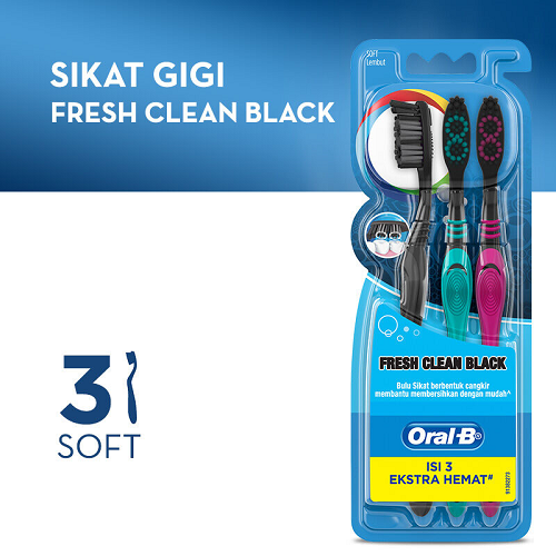 ORAL B FRESH CLEAN BLACK SOFT 3PCS